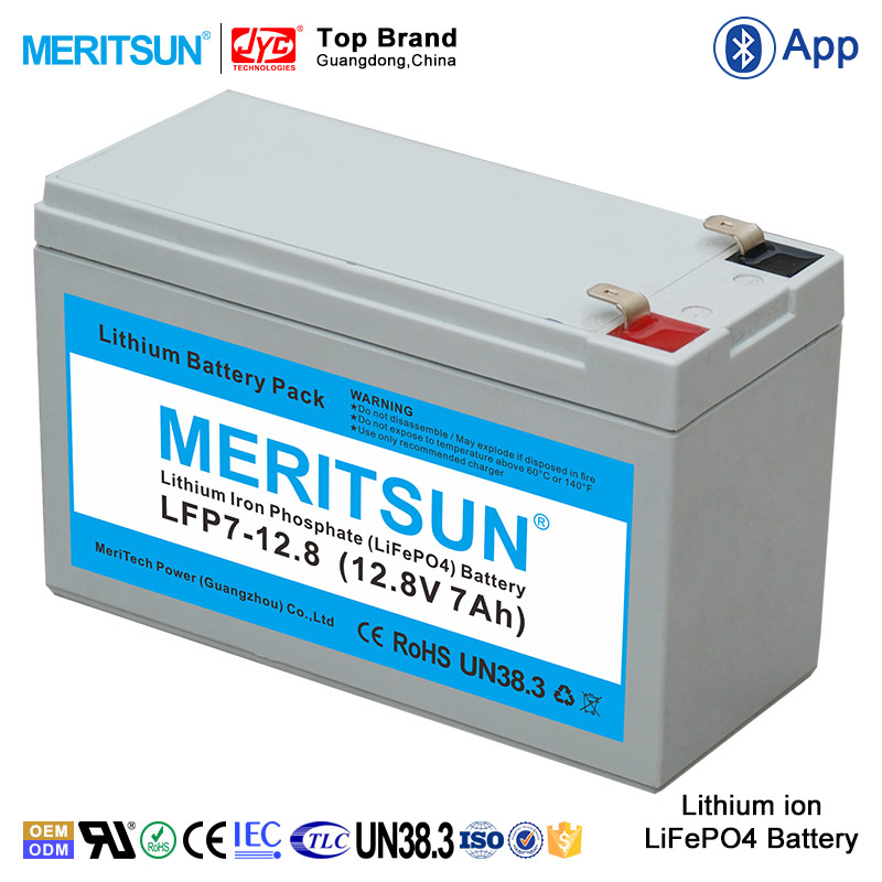 Litio Battery Lithium Li Ion Battery Specifications Price Professional 12V 7ah Free MERITSUN ABS >2000 Cycles 8