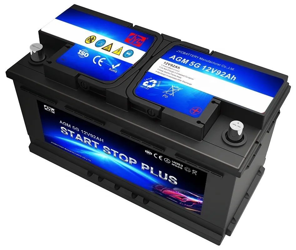 Factory wholesale 12V 92AH Car Battery Auto AGM Start Stop Car Battery for engine start stop 1