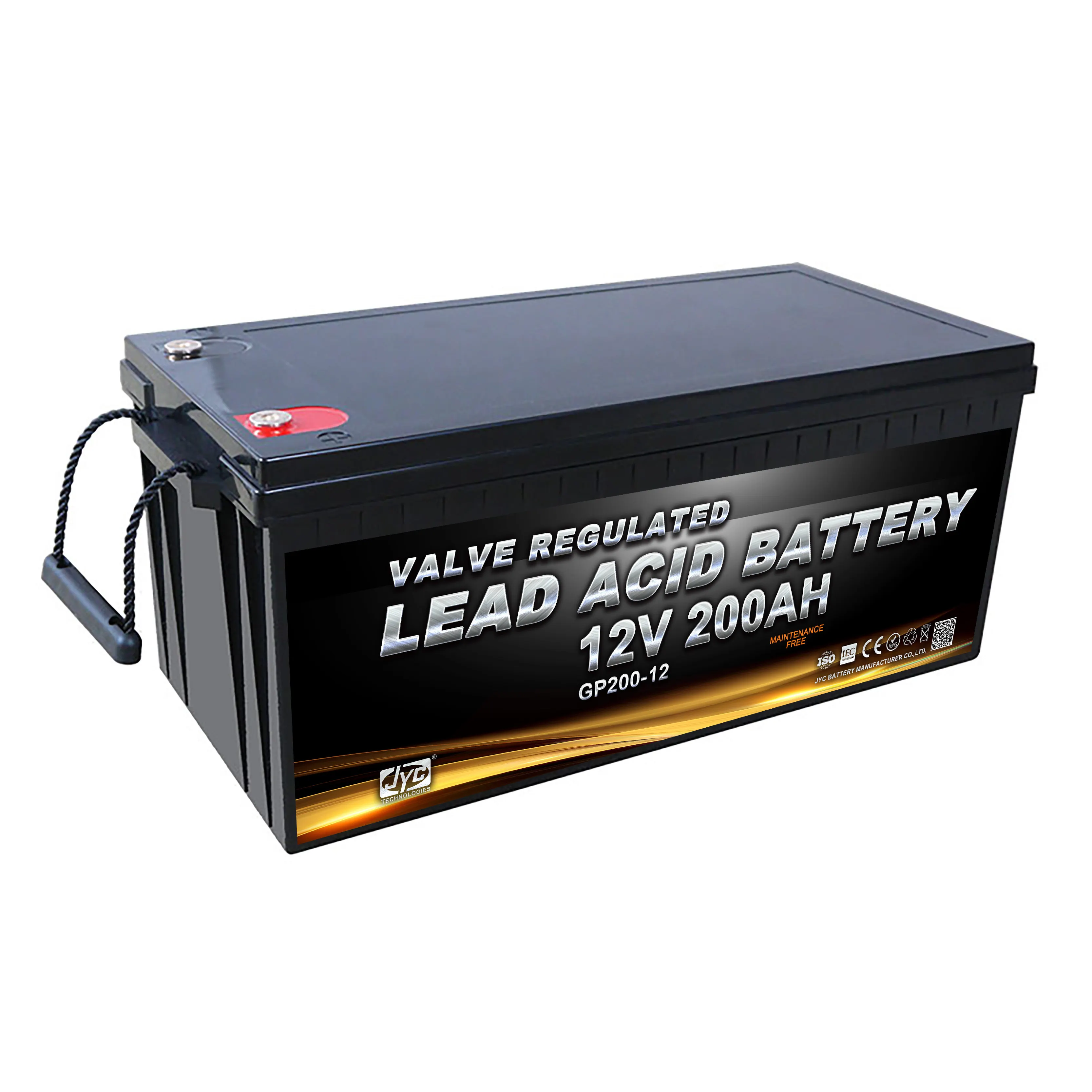 Batterie Gel SolarV 200Ah 12V - Haute Résistance Aux Cycles, Sans Entretien, Pour Solaire, Camping-car, Bateau