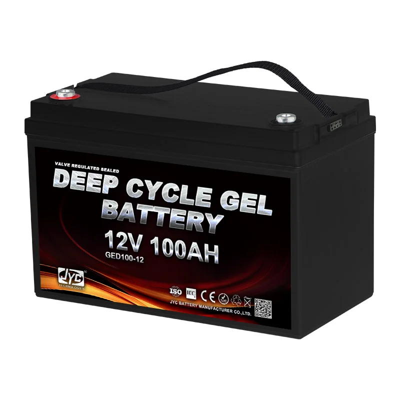 Promotion JYC Deep Cycle Gel Solar Battery 12V 100Ah Batteries for Solar Power System and Inverter 1