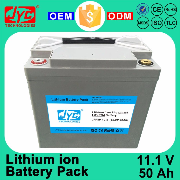Rechargeable Li-ion Lipo Battery Pack 11.1V 50Ah Cycle Life >1000 cycles for Solar Battery Bank System 7