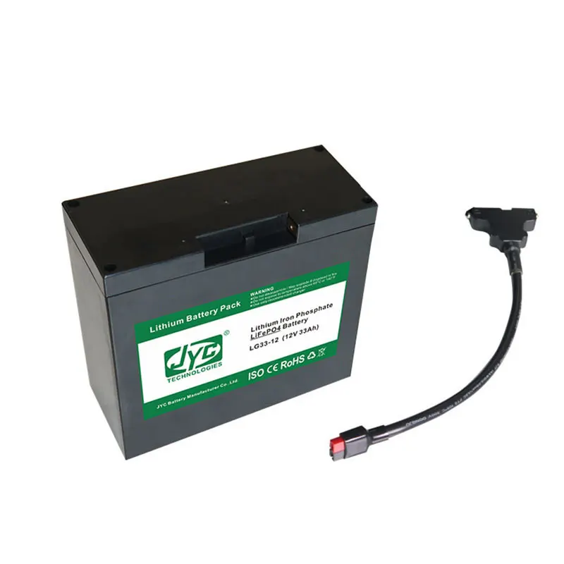Electric Golf Trolley T-bar Connector Lifepo4 Battery Pack Lithium Battery 12V 33ah Cycle Life >2000 Cycles 1