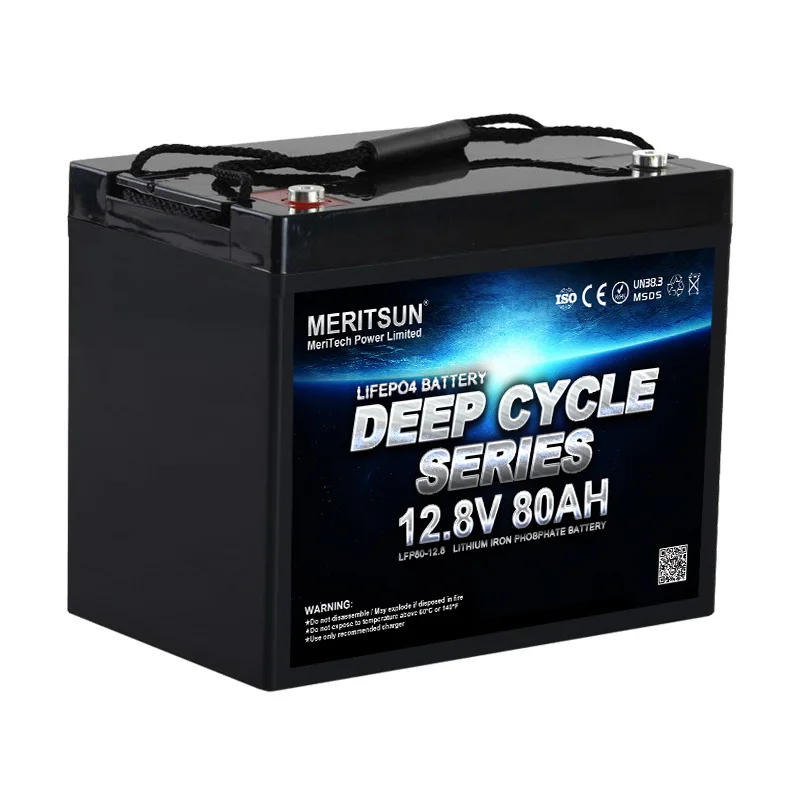 4000 Cycle Life 12V 80Ah Lithium Iron Phosphate LiFePO4 Battery Pack 1