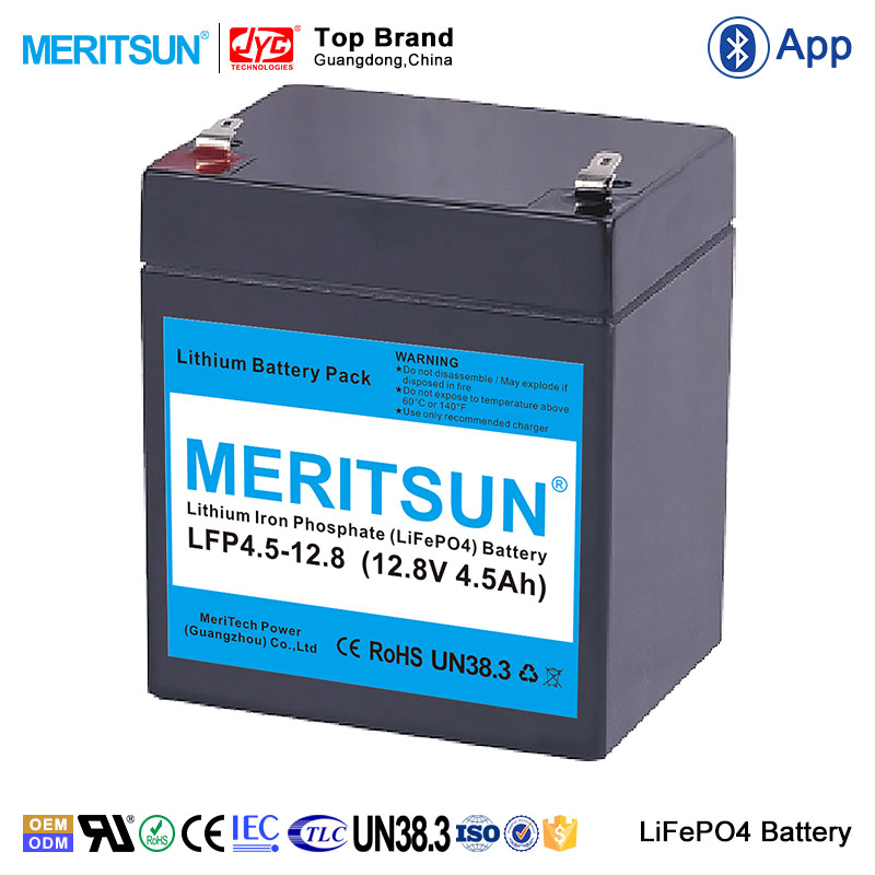 Cycle Life >2000 cycles @1C 100%DOD 12.8V 4.5Ah Small Lithium ion Polymer LiFePO4 LiPO VRLA Standard Size Battery 3