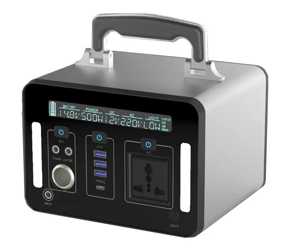 500Wh Portable Outdoor and Residential Eco Energy Storage Solar Lithium Battery Power Station Bank 1