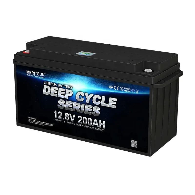 Meritsun Deep Cycle Lithium Storage Battery 12V 200ah 250ah BOATS Golf Carts Solar Energy Storage Systems 3years 1