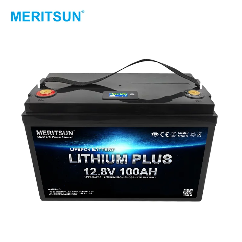 LCD Display Rechargeable lifepo4 12 volt 100ah lithium ion battery for Golfcart/Marine 1