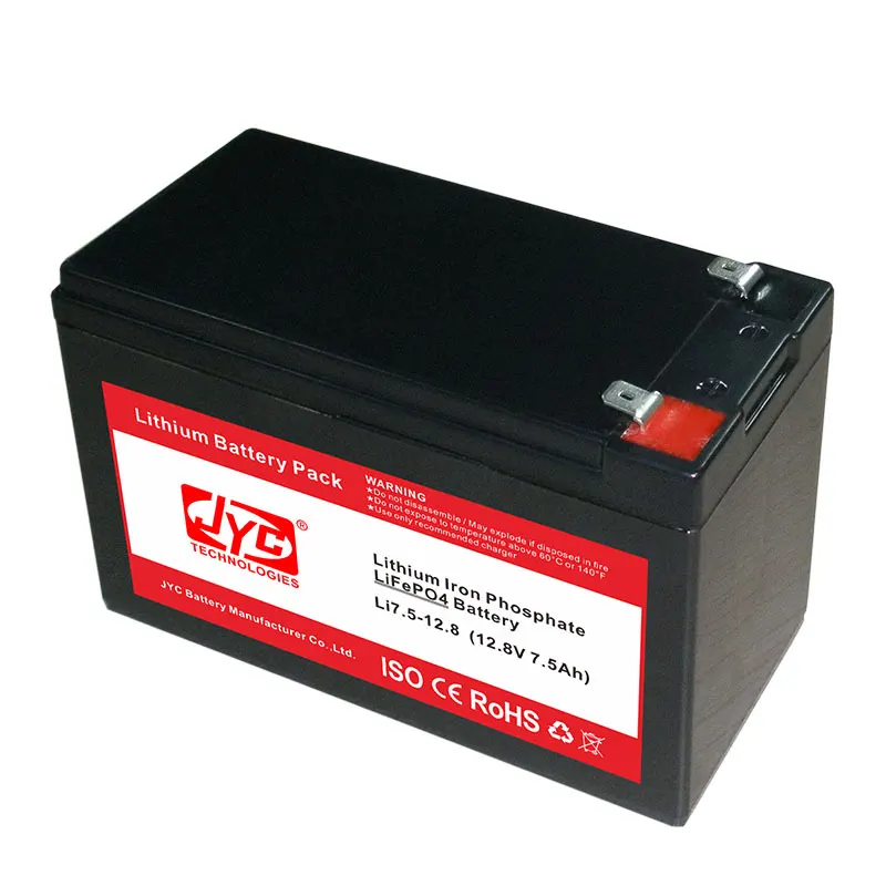 Small Lithium Ion Polymer Lifepo4 Lipo Battery Pack Cycle Life >2000 Cycles @1C 100%DOD 12.8V 7.5ah Li-polymer 1