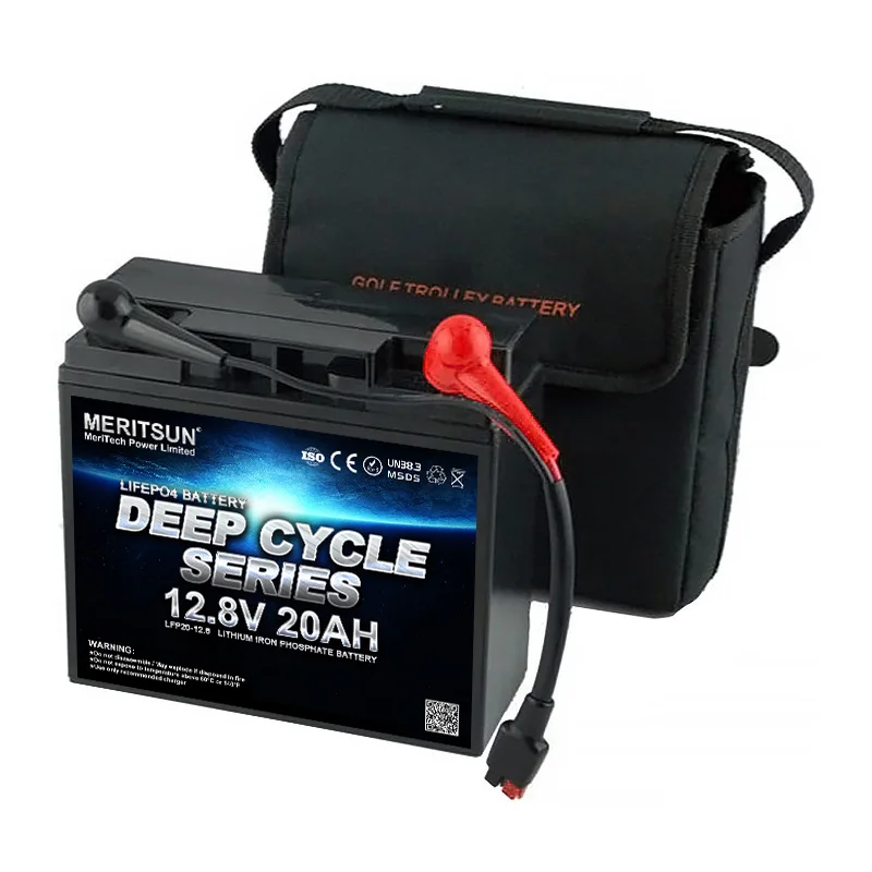 MeritSun Deep cycle Rechargeable Solar Lifepo4 Battery 12v 20ah Lithium-ion Titanate Battery Pack for Golf Cart 1