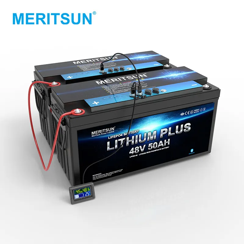 MeritSun Support parallel connection 48V 50ah golf cart Lithium battery with RS485 Communication Interface 1