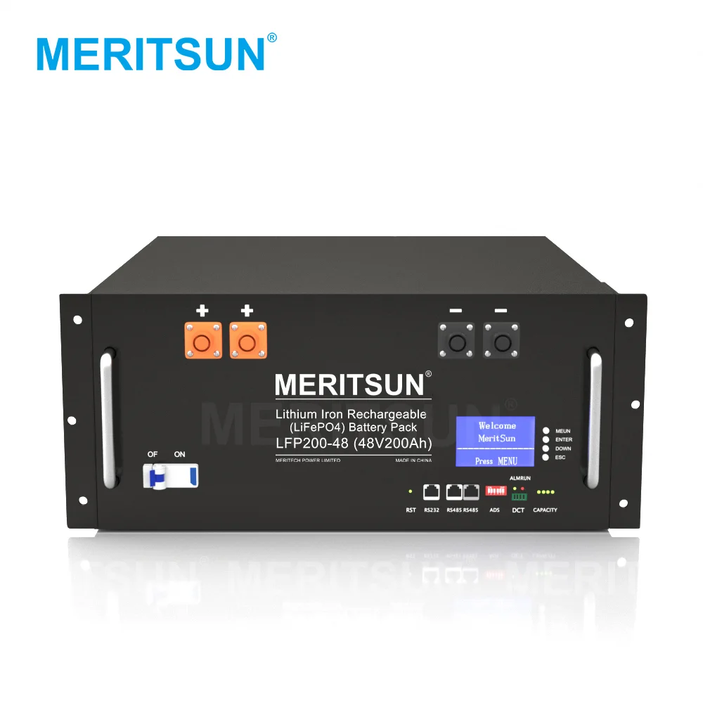 MeritSun 48V 200Ah Lithium iron phosphate Battery Deep Cycle Rechargeable Lifepo4 Lithium Ion Battery 1