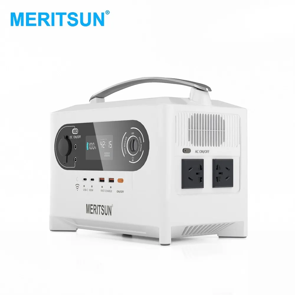 MeritSun Solar Generator 700W Solar Mobile Lithium Battery Pack for Outdoor Emergency 1