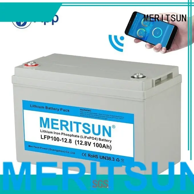 lifepo4 battery price polymer bluetooth 100ah MERITSUN Brand company 1