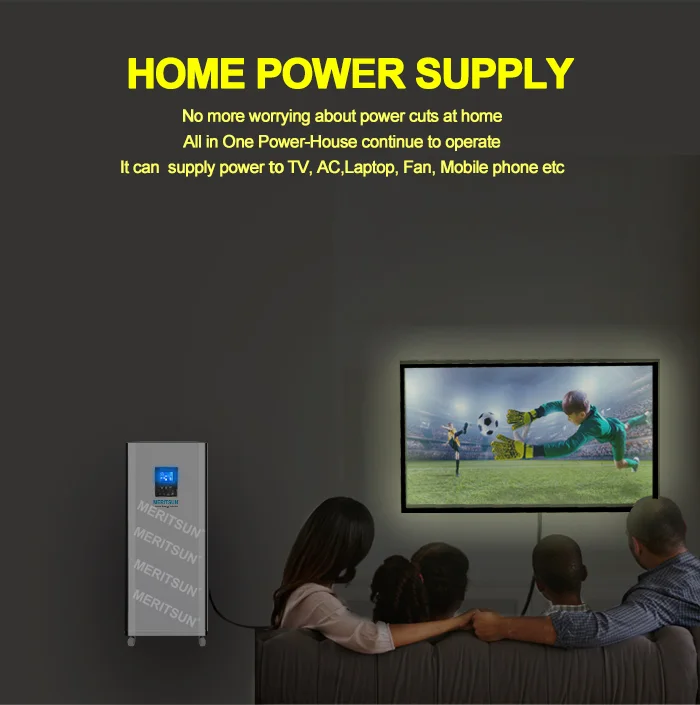 MERITSUN home battery backup with good price for family 6