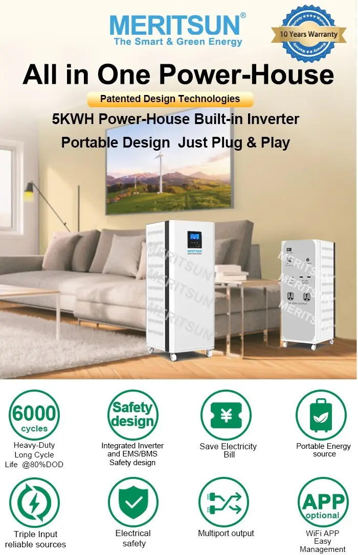 MERITSUN rechargeable house power battery wholesale for picnic 2