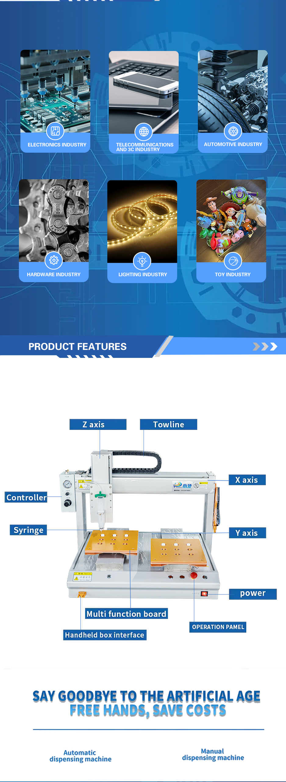 Dual-station Z-axis rotary glue dispensing machine for hardware accessories 9