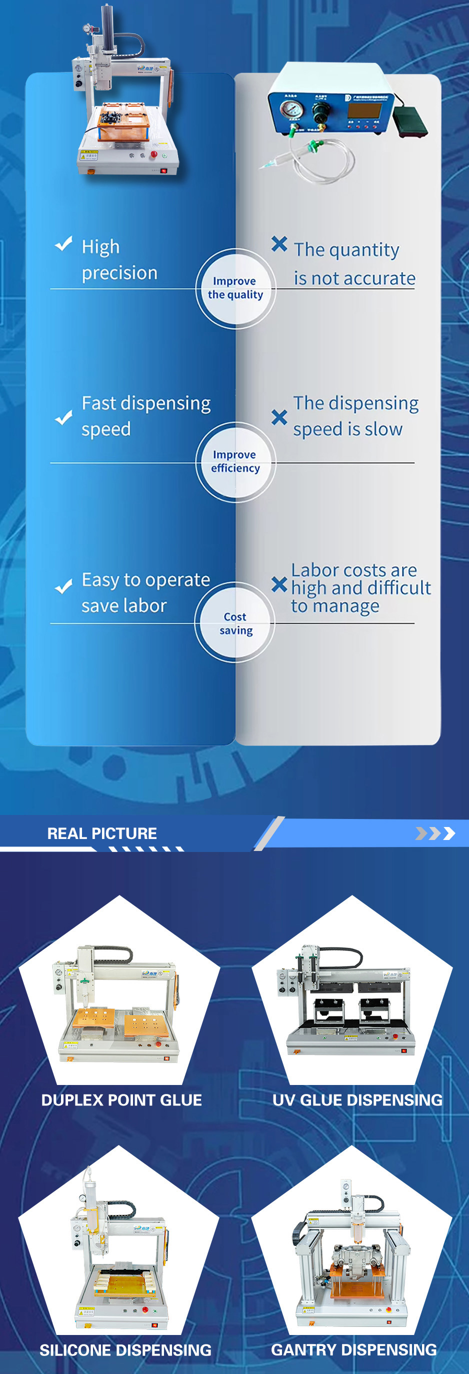 Dual-station Z-axis rotary glue dispensing machine for hardware accessories 10