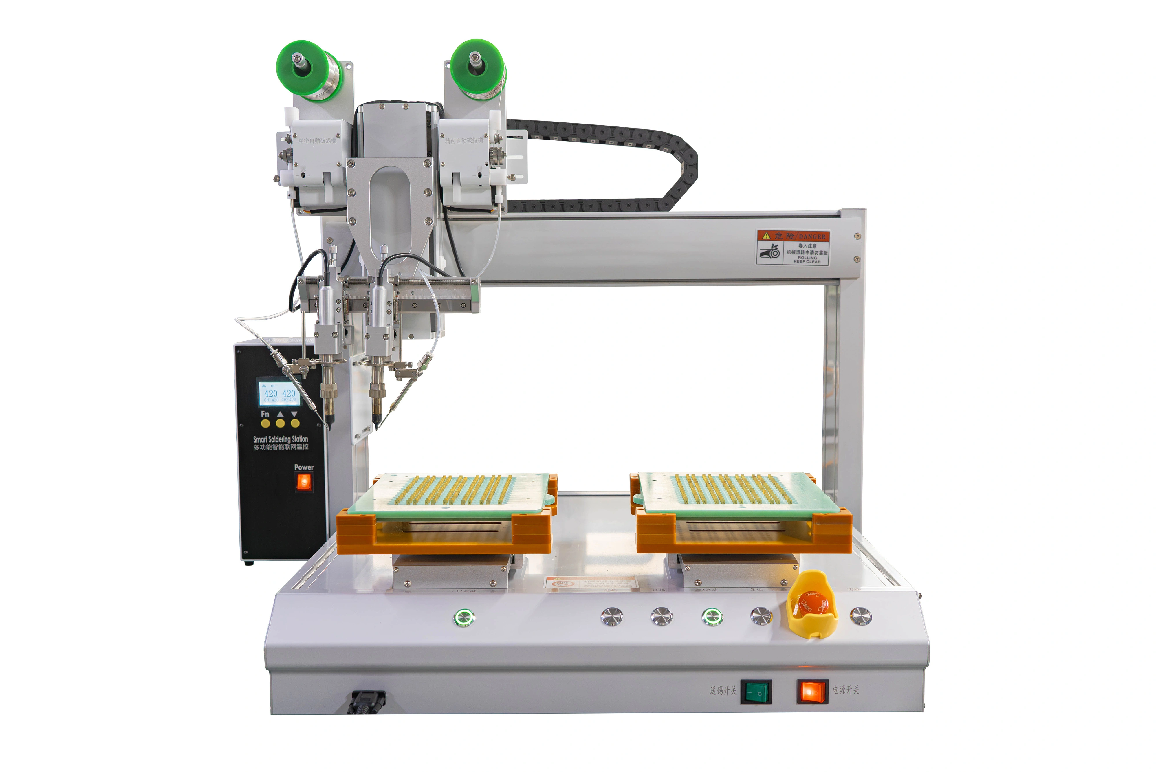 Double head double station rotary soldering machine 1
