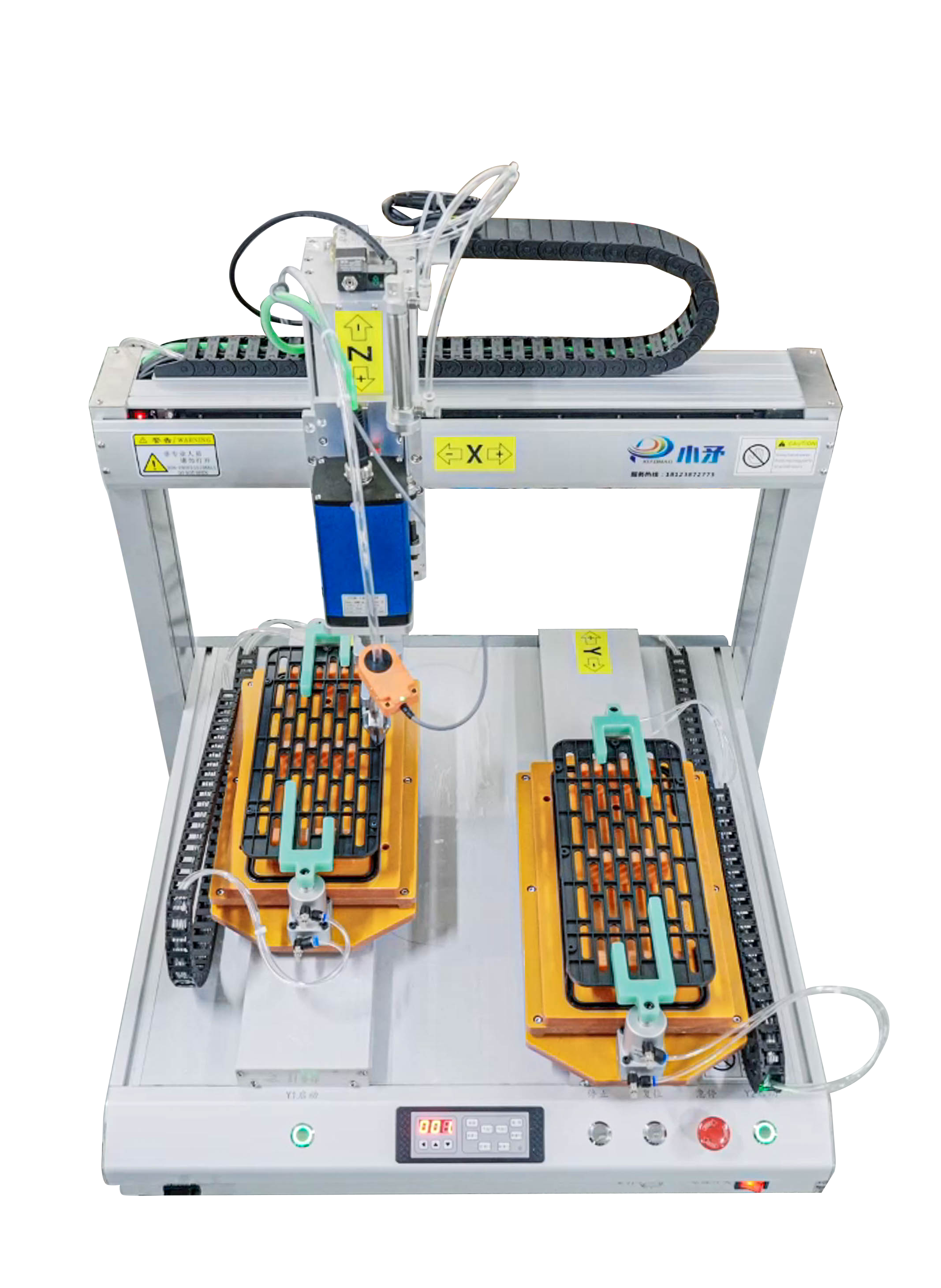 Double-station air-blowing screw locking machine for hollow plastics 1