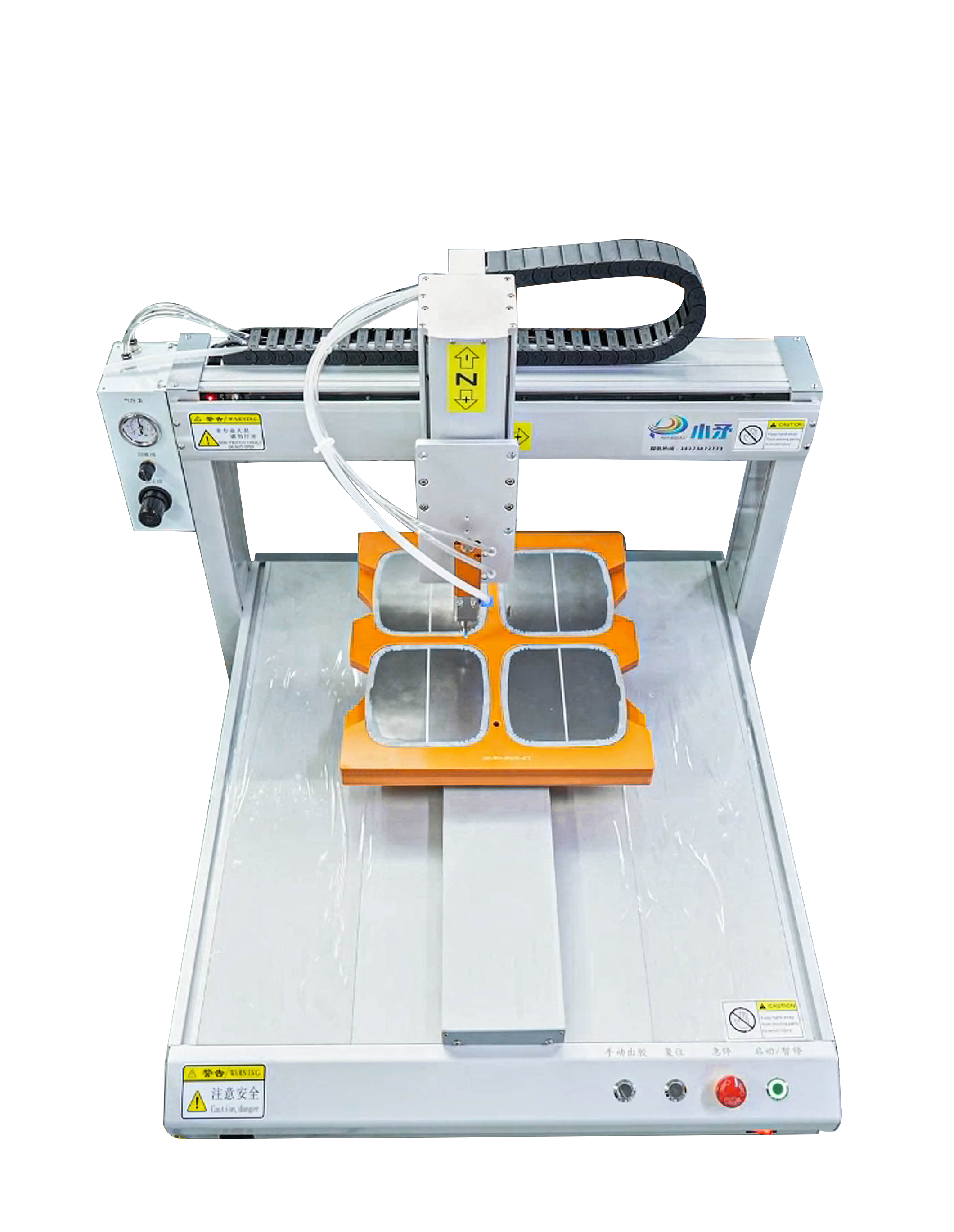 Single-station silicone dispensing machine for mirrors 1