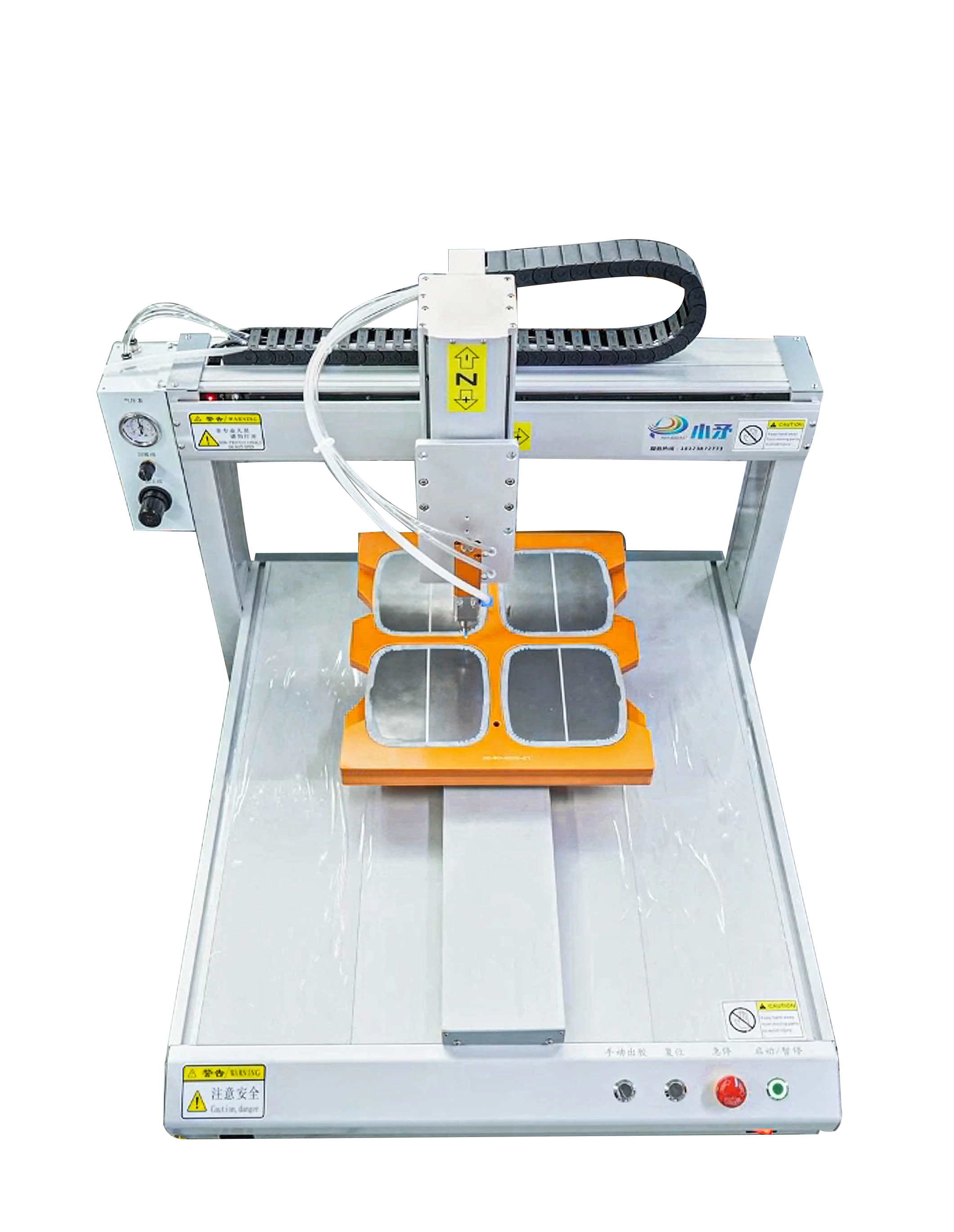 Single-station silicone dispensing machine for mirrors 1
