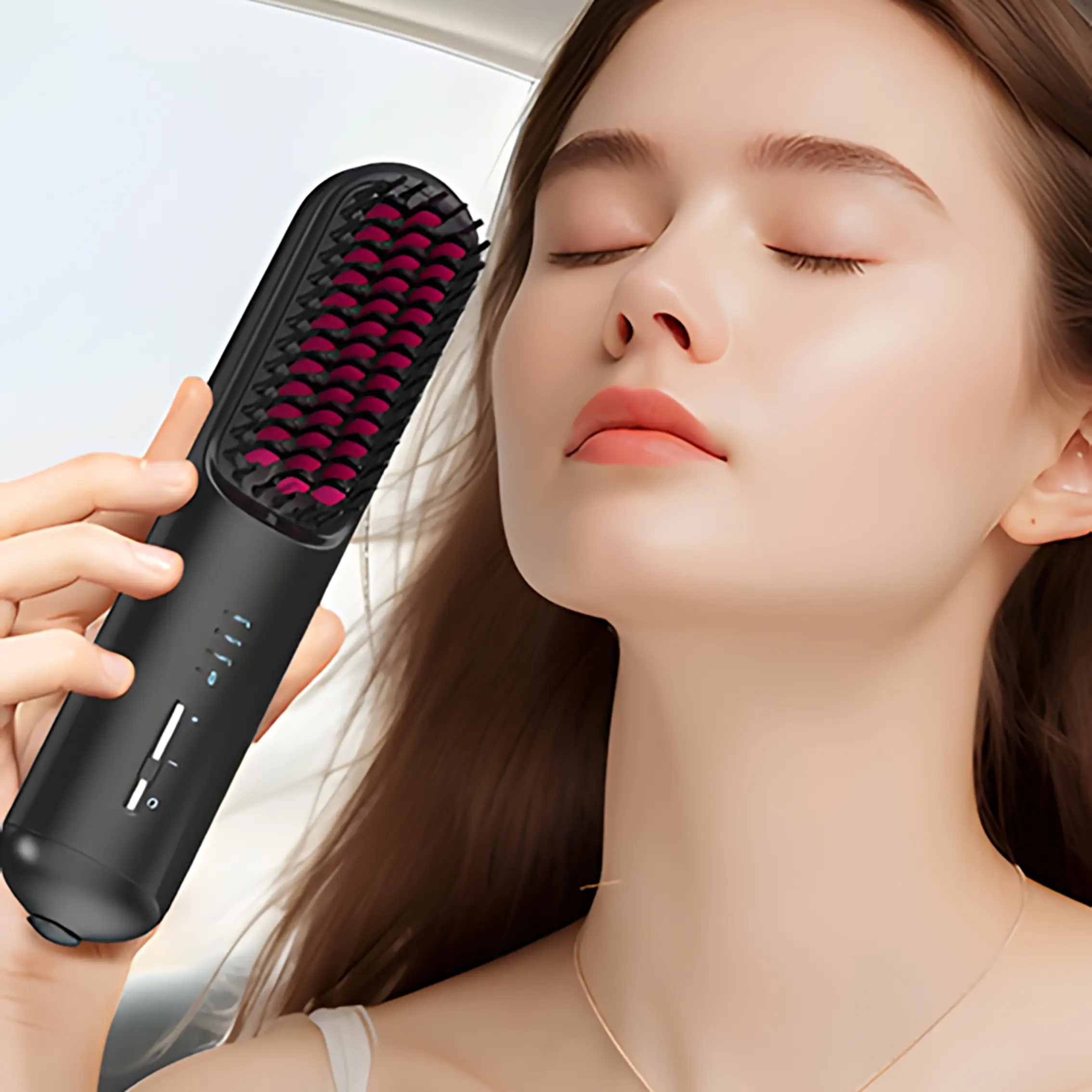 FP-607 Cordless Hair Straightener Brush Comb 1