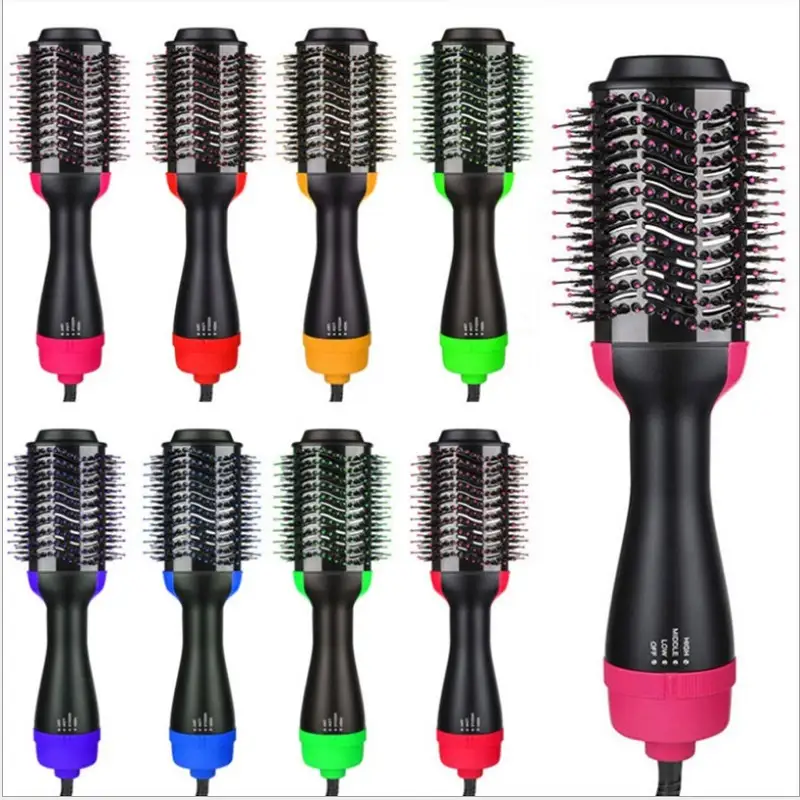 FP-2280 Portable Ionic Hair Dryer Negative Ion Air Styler 4-in-1 Curler Straightener Electric Styling Comb Hot Hairbrush 1