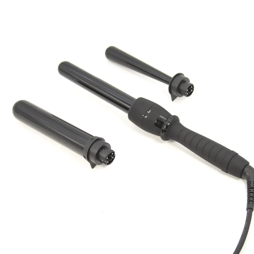 FP-346 Professional Interchangeable Ceramic Curling Iron Set LCD Smart Temp Curler 1