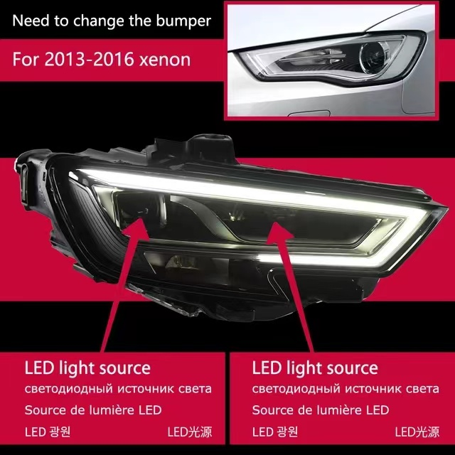 Head Lamp For Audi A3 S3 A3L LED Headlight Assembly 2017-2021 3