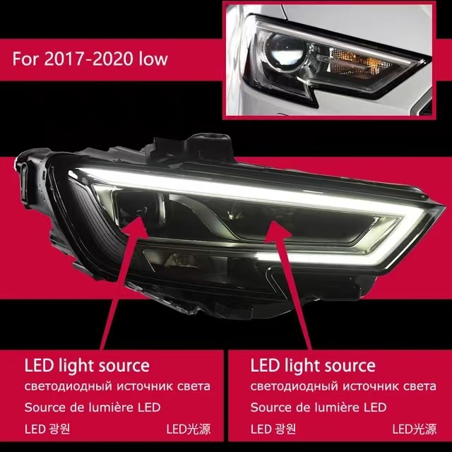 Head Lamp For Audi A3 S3 A3L LED Headlight Assembly 2017-2021 4