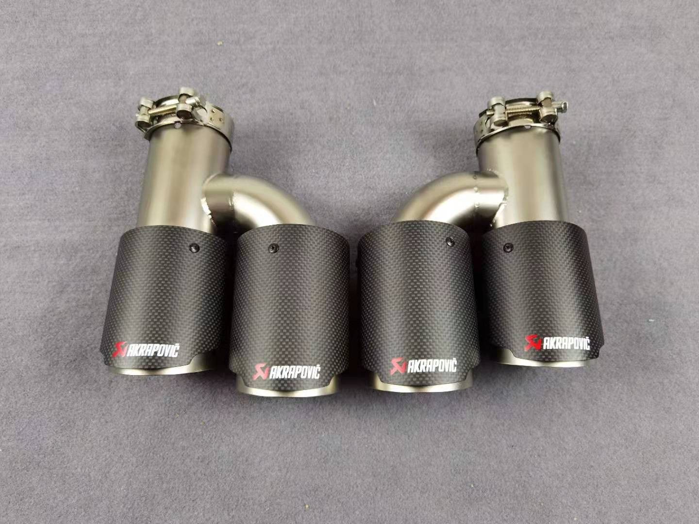 Matte+Frosted Carbon Stainless Muffler Tip AKRAPOVIC Exhaust Pipe 2