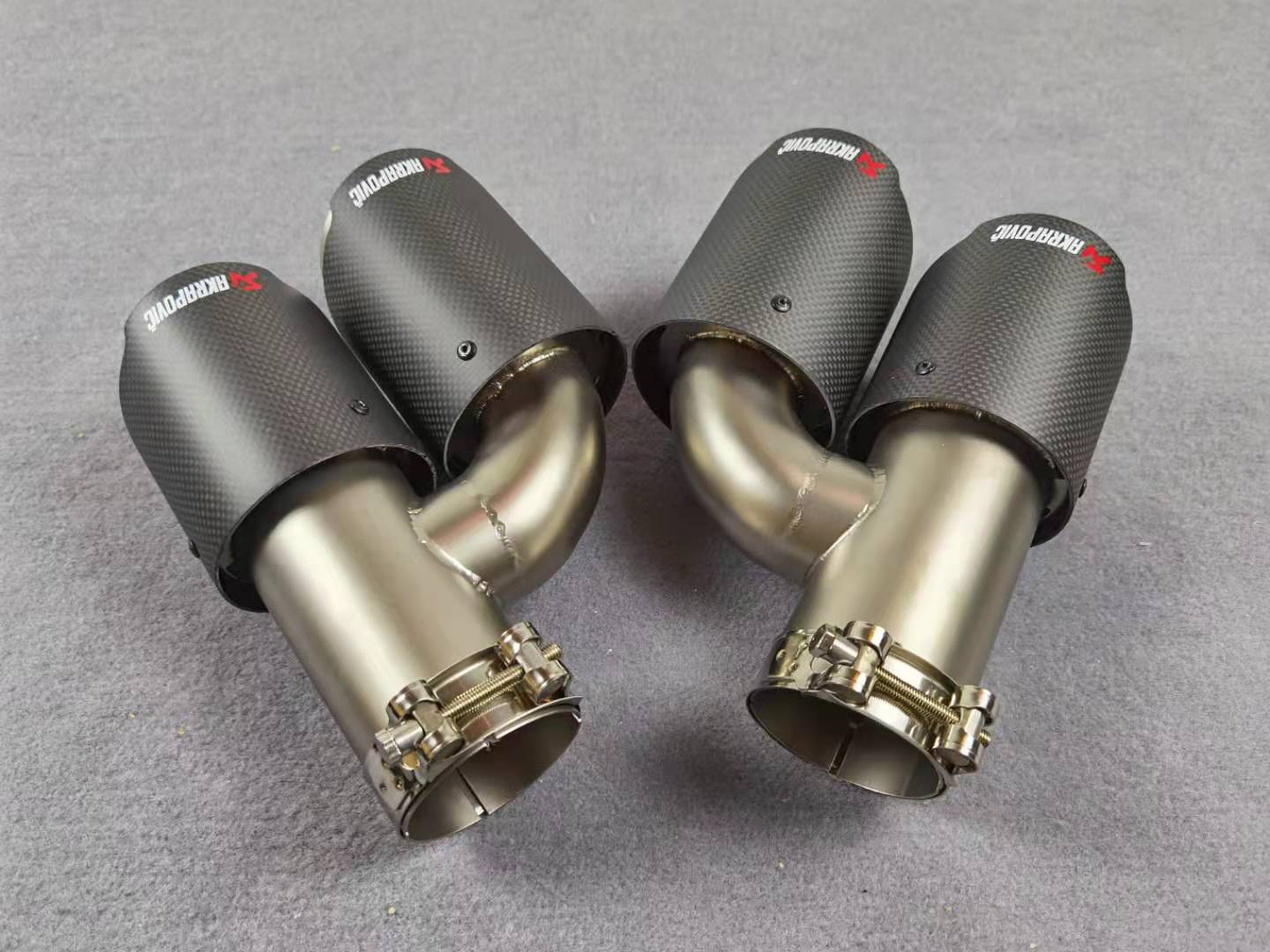 Matte+Frosted Carbon Stainless Muffler Tip AKRAPOVIC Exhaust Pipe 3