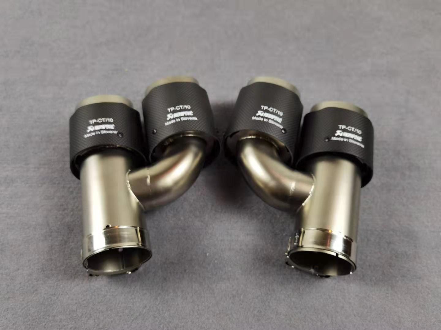 Matte+Frosted Carbon Stainless Muffler Tip AKRAPOVIC Exhaust Pipe 4