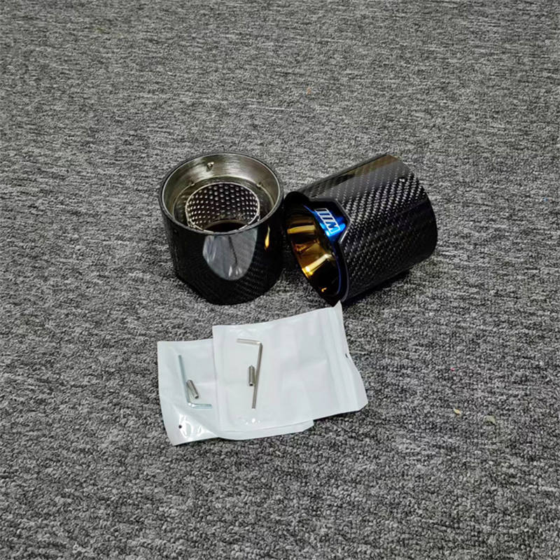 Blue Carbon Fiber Exhaust Pipe For BMW M3 G80 M4 G82 G83 2020+ 4