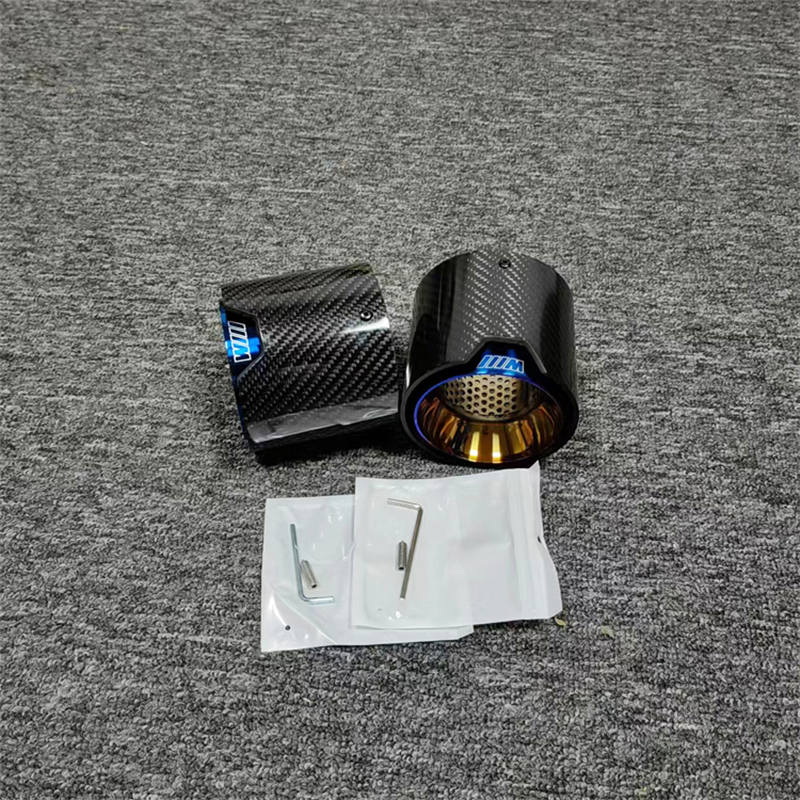 Blue Carbon Fiber Exhaust Pipe For BMW M3 G80 M4 G82 G83 2020+ 5