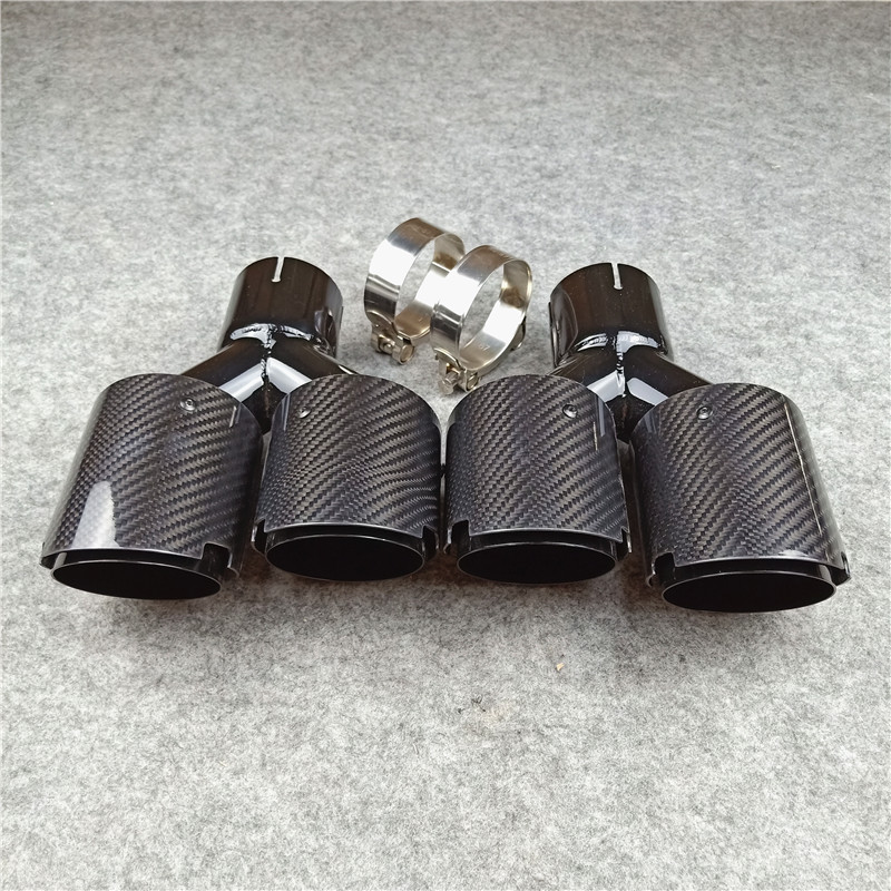 Pair Of High Quality Y Model Exhaust Pipe Muffler Tip Tailpipe Nozzles 2