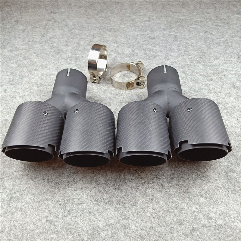 Pair Of High Quality Y Model Exhaust Pipe Muffler Tip Tailpipe Nozzles 4