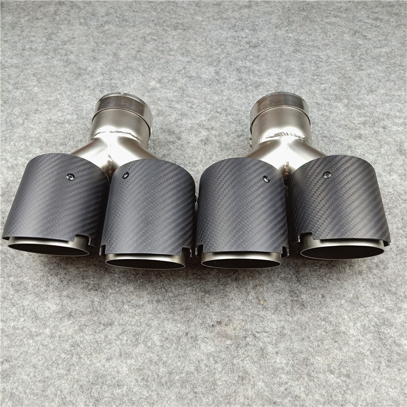 Pair Of High Quality Y Model Exhaust Pipe Muffler Tip Tailpipe Nozzles 5