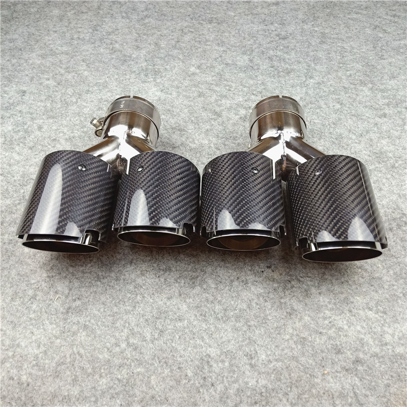 Pair Of High Quality Y Model Exhaust Pipe Muffler Tip Tailpipe Nozzles 6