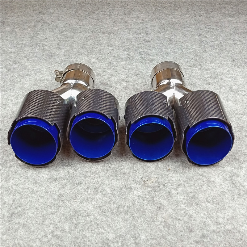 Pair Of High Quality Y Model Exhaust Pipe Muffler Tip Tailpipe Nozzles 7