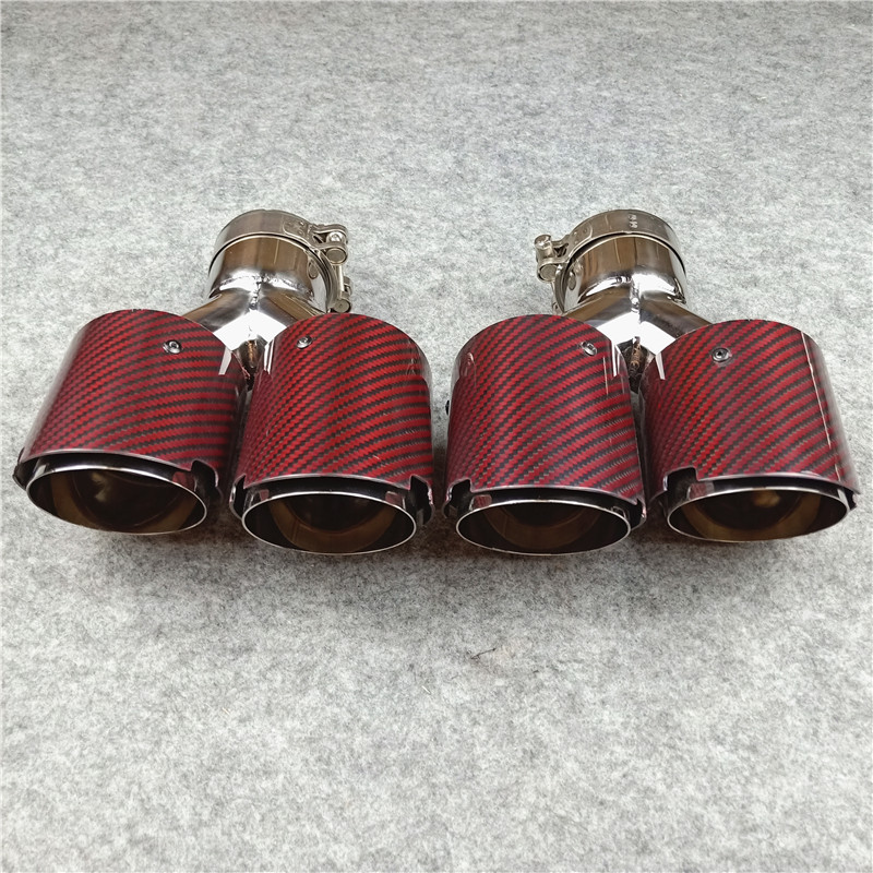 Pair Of High Quality Y Model Exhaust Pipe Muffler Tip Tailpipe Nozzles 8