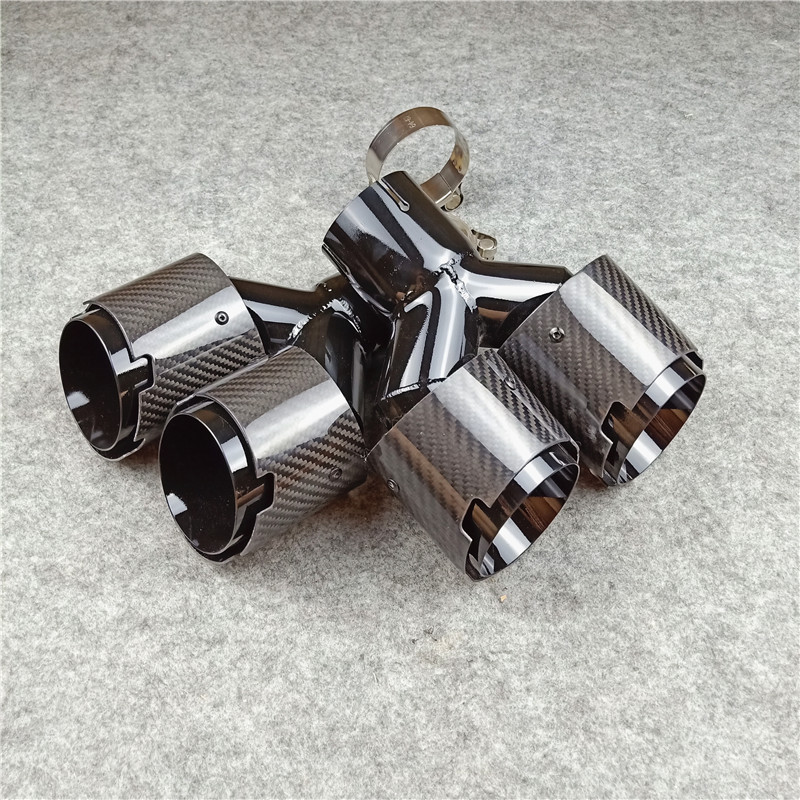 Pair Of High Quality Y Model Exhaust Pipe Muffler Tip Tailpipe Nozzles 1