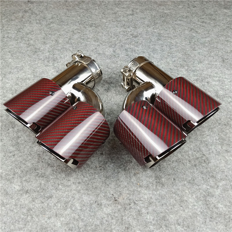 H Model 4-Slots AKRAPOVIC Exhaust Pipe Carbon Stainless Muffler Tip 6