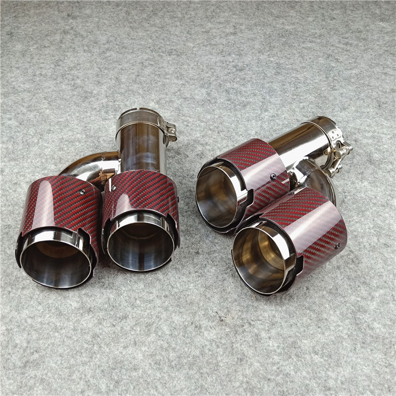 H Model 4-Slots AKRAPOVIC Exhaust Pipe Carbon Stainless Muffler Tip 8