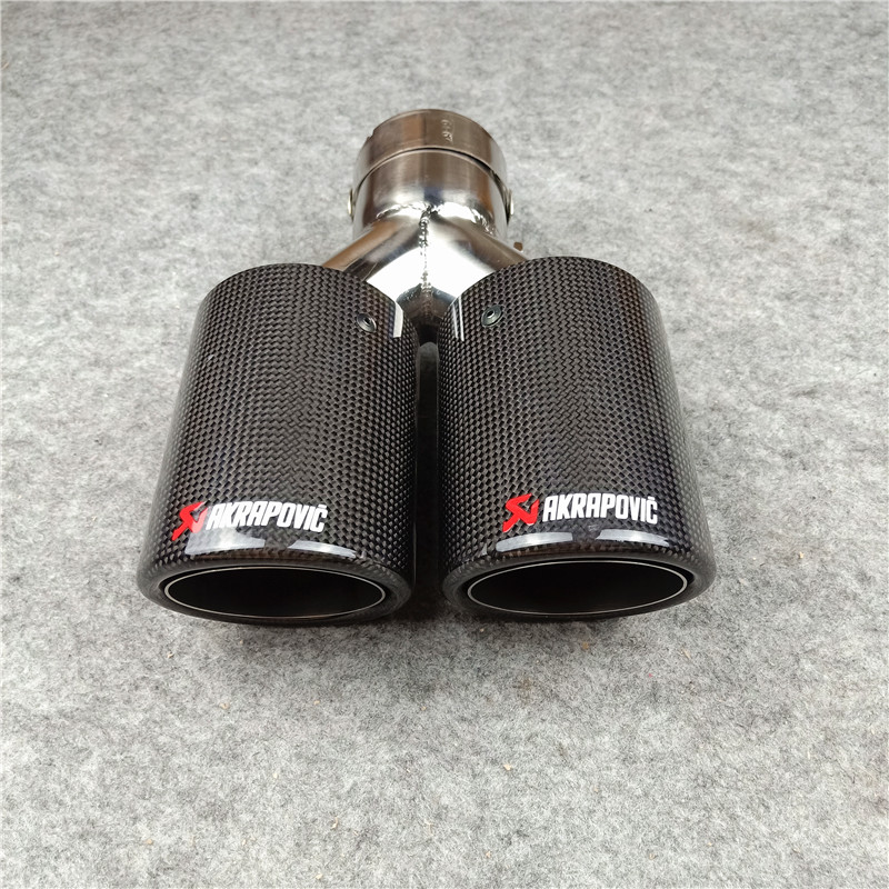 AKRAPOVIC Exhaust Pipe Y Model Carbon Stainless Muffler Tailpipe Tip 1