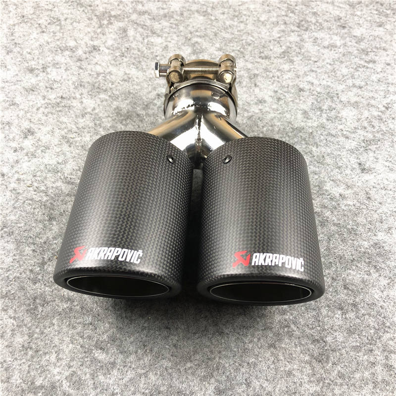 AKRAPOVIC Exhaust Pipe Y Model Carbon Stainless Muffler Tailpipe Tip 2