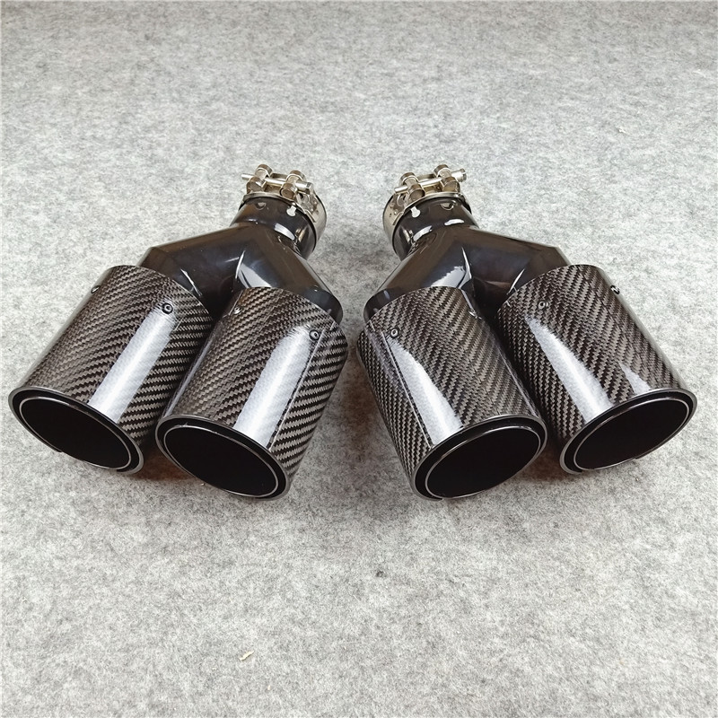 Y Model ///M Black Exhaust Pipe BMW Universal Tail Throat Nozzles 2