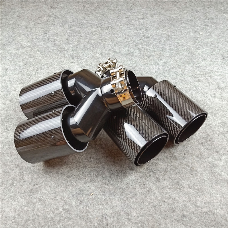Y Model ///M Black Exhaust Pipe BMW Universal Tail Throat Nozzles 4