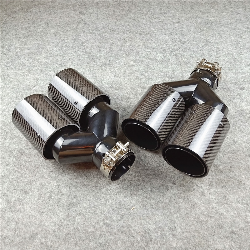 Y Model ///M Black Exhaust Pipe BMW Universal Tail Throat Nozzles 3
