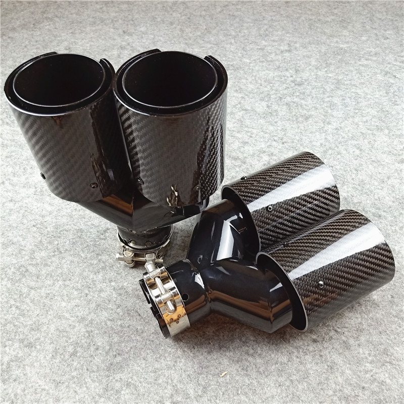 Y Model ///M Black Exhaust Pipe BMW Universal Tail Throat Nozzles 6